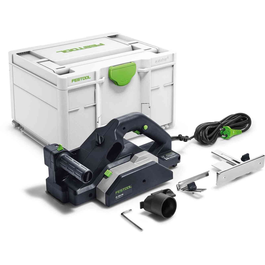 Festool - 850 EB-Plus - Elektrohobel 850W (Gehäusefarbe: schwarz, Hobelbreite: 82 mm, max. Spanabnahme: 3,5 mm)