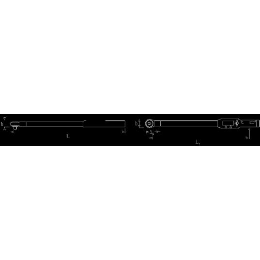 Stahlwille - Elektronischer Drehwinkel-Drehmomentschlüssel (SENSOTORK Nr. 713R) Messbereich: 20-400 N·m, Abtrieb: 3/4", Länge: 838 mm