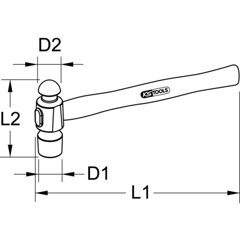 BRONZEplus Schlosserhammer | 100g | amerikanische Form