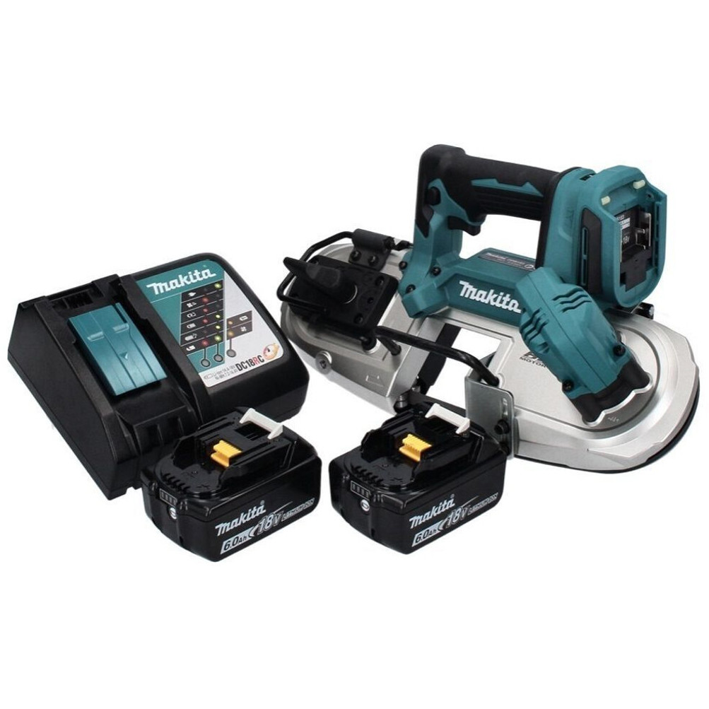 Makita - DPB183RG (Akkubetrieb 18V Li-Ion Akku-Bandsäge mit bürstenlosem Motor, 2 Akkus und Ladegerät)