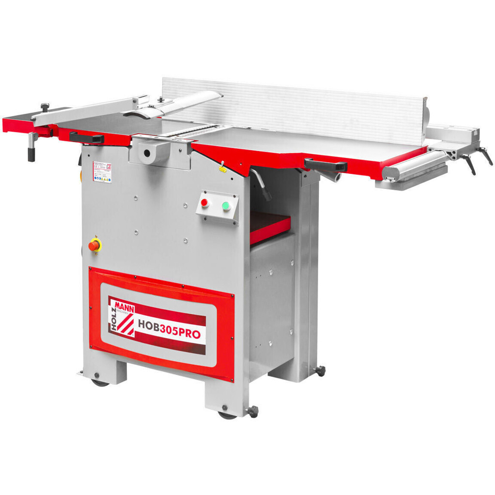 Holzmann - HOB 305PRO, Multifunktionshobelmaschine (230 V) rot, 3.600 Watt, 300 mm Hobelbreite, 4 Messer