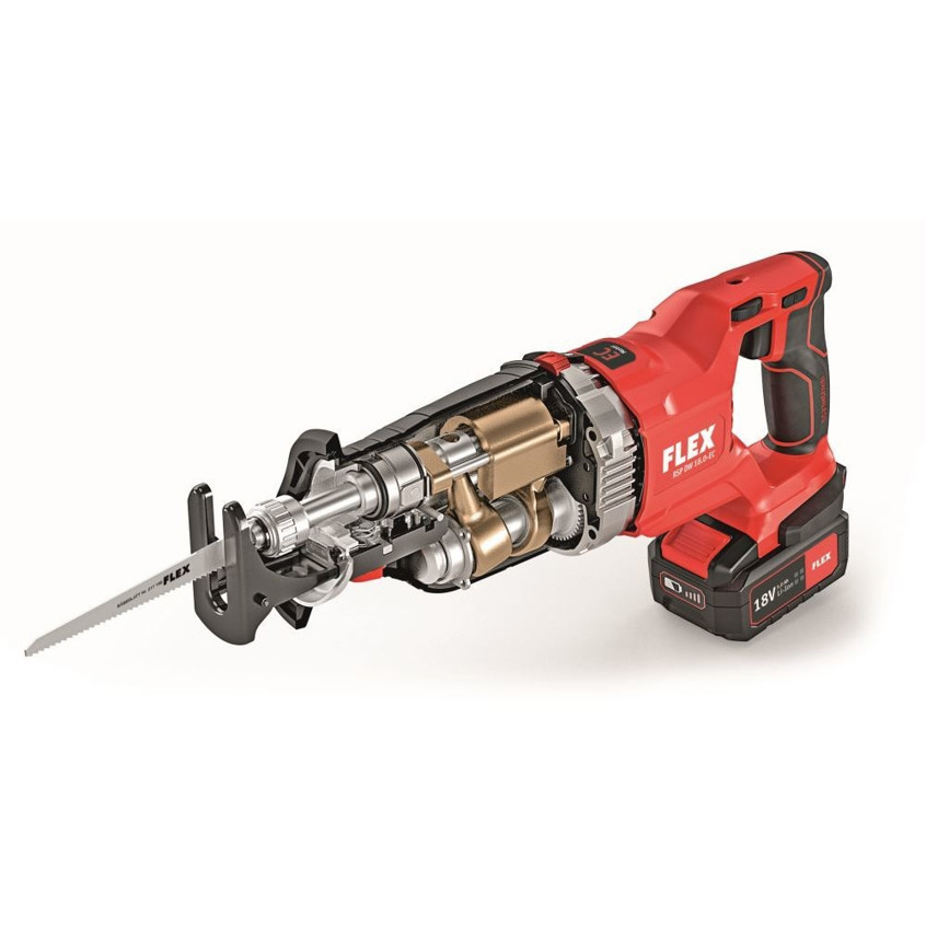 Flex-Tools - 469084 Akku-Säbelsäge SDS 5 Ah mit 2 Akkus, bürstenloser EC-Motor (Li-Ion)