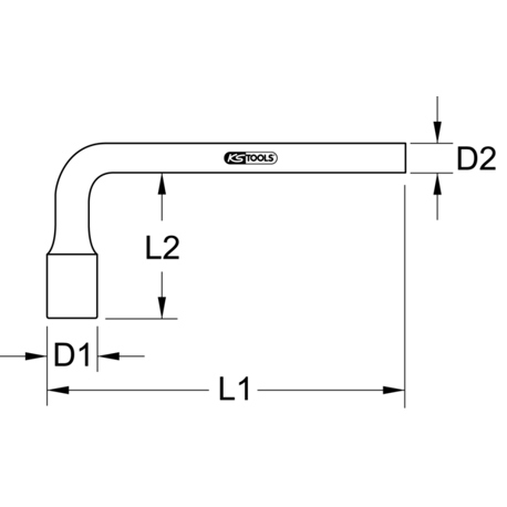 KS Tools - 6-Kant (Steckschlüssel) Gewinkelt 80 mm