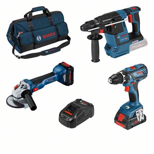 Bosch Combo-Kit (3-tlg.) - 18V: GSR + GWS + GBH + 2 x ProCORE18V + GAL - Werkzeugtasche