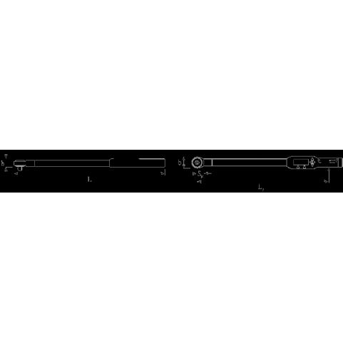 Stahlwille - Elektronischer Drehwinkel-Drehmomentschlüssel (SENSOTORK Nr. 713R) - Mess-Bereich: 10-200N·m - Abtrieb: 1/2" - Länge: 608mm