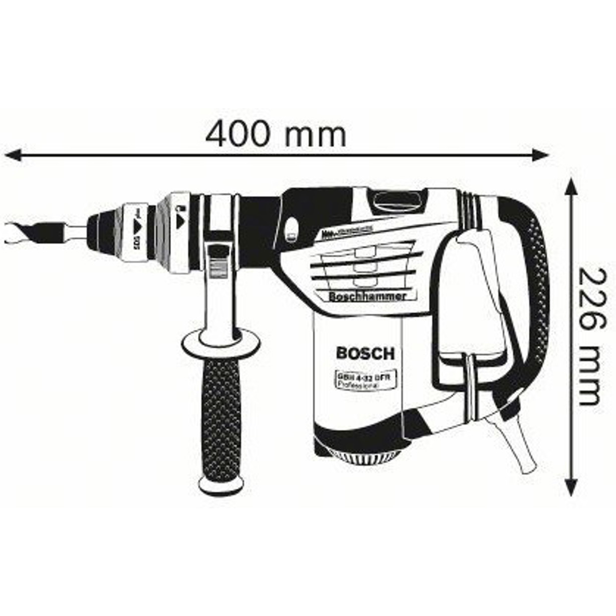 Bosch - 0 611 332 100 - GBH 4-32 DFR Professional Bohrhammer (SDS-Plus, 4,2 Joule Schlagstärke, 900 Watt)