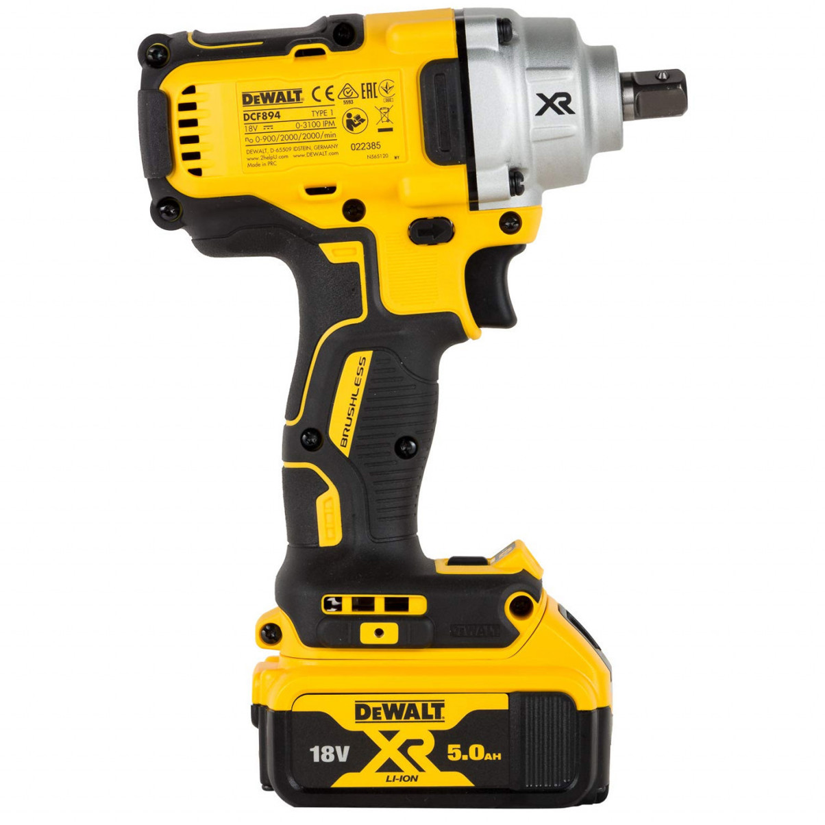 DeWalt - DCF894P2-QW (1/2 Zoll Außenvierkant 18V Li-Ion Schlagschrauber mit 2 Akkus 447Nm)