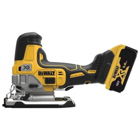 DeWalt - DCS335P2 - Akku-Stichsäge 18V Li-Ion mit 2 Akkus, 5Ah, max. 3.200 U/min, gelb/schwarz