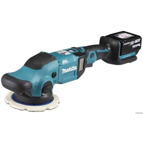 Makita - DPO600RTE (Akku-Poliermaschine) - 18V Li-Ion für Gewerbe/Industrie/Profi, 2 Akkus, 150mm Scheibendurchmesser, Schnellladegerät