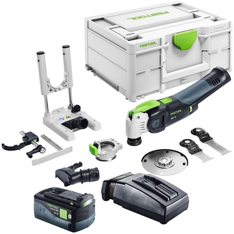 Festool - Vecturo OSC 18 - Akku-Multi-Cutter (Li-Ion, 18 V, 5 Ah, 1x Akku, Starlock-Max, Profi)