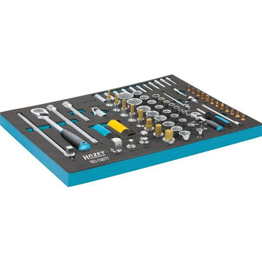 Hazet - Steckschlüssel-Satz (163-138/77) - Vierkant hohl 12,5 mm (1/2 Zoll), Vierkant hohl 6,3 mm (1/4 Zoll) - Außen-Sechskant-Tractionsprofil, Innen-Sechskant Profil, Innen TORX®