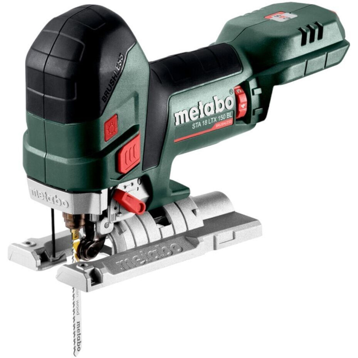 Metabo - STA 18 LTX 150 BL - Akku Pendelhubstichsäge mit 2 Akkus (Holz, LiHD, LED-Licht, bürstenloser Motor, Softgriff, 1.000-3.500 U/min)