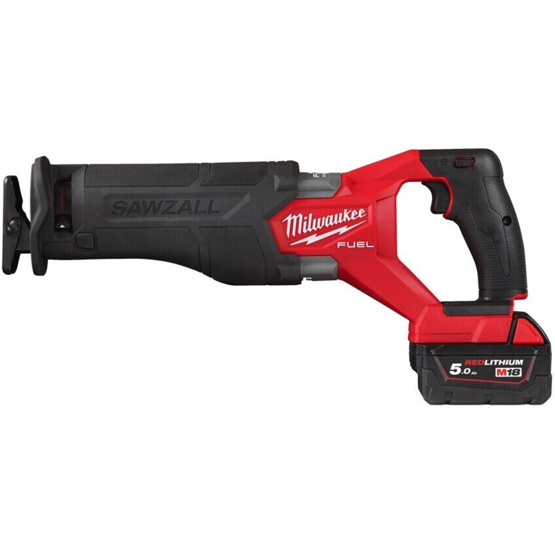 Milwaukee - M18 FSZ-502X - Akku-Säbelsäge mit 2 Akkus, 5 Ah, Li-Ion, rot/schwarz