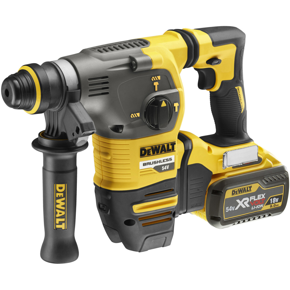 DeWalt - DCH333X2-QW (Profi Akku-Kombihammer 54V 9Ah, mit 2 Akkus, Überlastschutz/Motorbremse, max. 30mm Bohrdurchmesser in Holz/Beton, SDS-Plus)