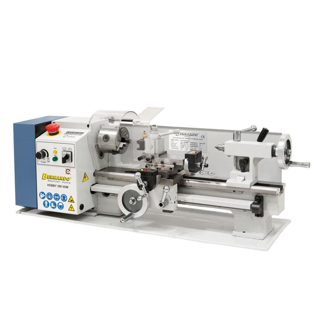 Bernardo - 350 VDM - Tischdrehmaschine Drehmaschine 350W, stufenlos, mit Zubehör (77x30x31cm)