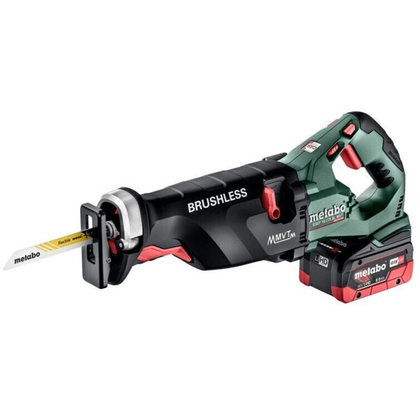 Metabo - 602258810 Li-Ion Akku-Säbelsäge (32 mm Hublänge, 2x 18 V Akkus, Fixtec, Mit Überlastschutz in metaBOX)