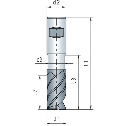 Maykestag - VHM-Schaftfräser (Speedcut-20,0 mm) Dreischneider - ungl.e Drallsteigung