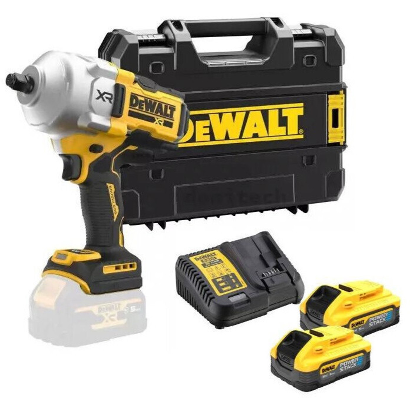 DeWalt - DCF961H2T - Akku-Schlagschrauber 18V Li-Ion 1/2 Zoll Außenvierkant, 2 Akkus, Ladegerät, TSTAK Koffer