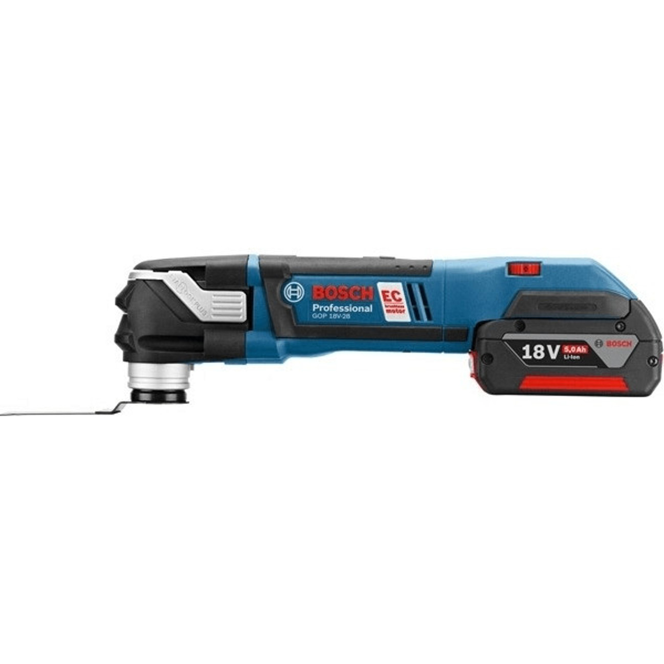 Bosch - GOP 18V-28 - Akku-Multi-Cutter (mit 2 Akkus, 18 V, Li-Ion, Softgriff, LED-Licht, Snap-In-System)