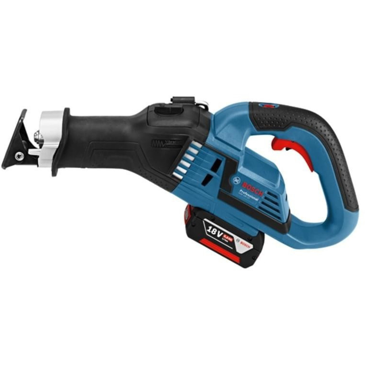 Bosch - GSA 18V-32 - Akku-Säbelsäge (blau, Li-Ion, mit 2 Akkus, Überlastschutz, L-Boxx, SDS, Sägeblatt-Schnellwechselsystem, Pendelhub, Profi)