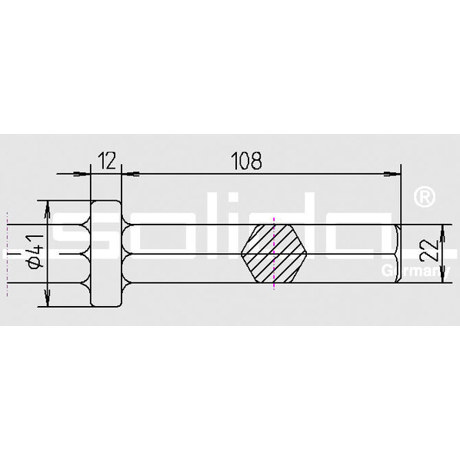 Asphaltspaten 100 x 350 mm | 6 kant 22 x 108 mm und Bund 12 x 41 mm