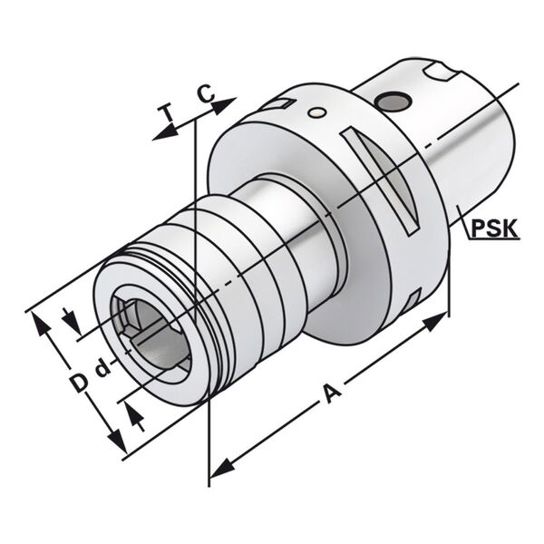 KEMMLER Präzisionswerkzeuge Gewindeschneidfutter (PSK 63) - M5 - M22, Gr. 2