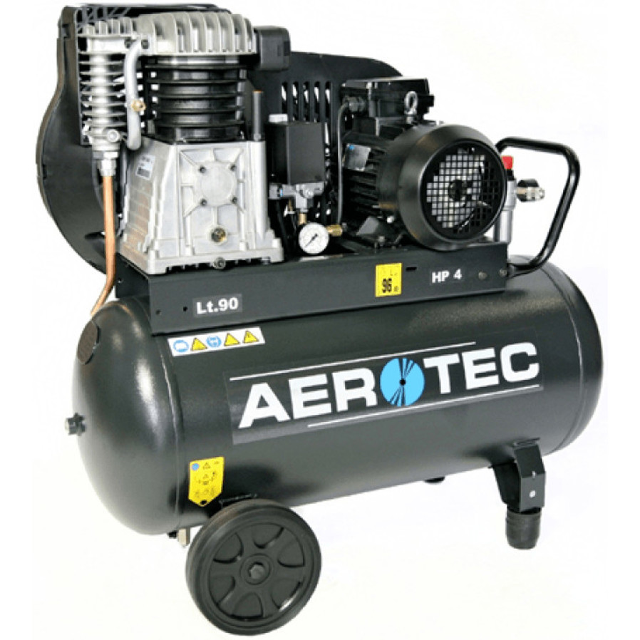 Aerotec - Aero 600-90 - Keilriemenkompressor, 3kW, 11bar, 375L/min, 600L/min - schwarz