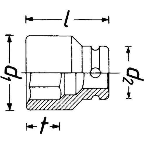 Hazet Schlag-Maschinenschrauber (Steckschlüsseleinsatz) - Sechskant 1000SLG-36 - Vierkant hohl 20 mm (3/4 Zoll) - Außen-Sechskant Profil - 36 mm