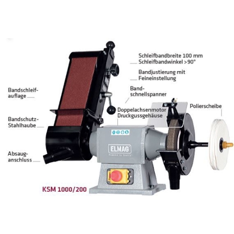 ELMAG Kombi-Schleifmaschine - KSM (1000/200) - 400 Volt