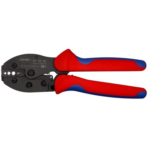 Knipex - PreciForce® Crimpzange (97 52 50) - Mehrkomponenten-Hüllen - brüniert - 220mm