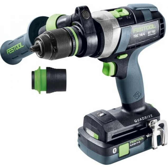 Festool - 575602 Quadrive Akku-Bohrschrauber (4-Gang, 18V Li-Ion, 2 Akkus, Schnellspannbohrfutter)