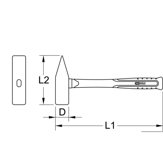 BRONZEplus Handhammer | 700g | amerikanische Form | Hickorystiel