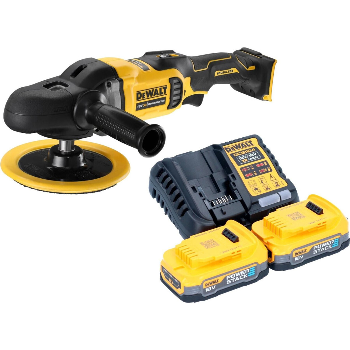 DeWalt - DCM849E2 (Profi Akku-Poliermaschine) - 18V, 2 Akkus, 2.200 U/min - Für Kunststoff & Lack