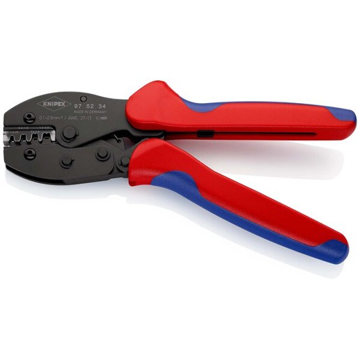 Knipex - Crimpzange (PreciForce®) 97 52 34 SB - Mehrkomponenten-Hüllen - brüniert - 220 mm