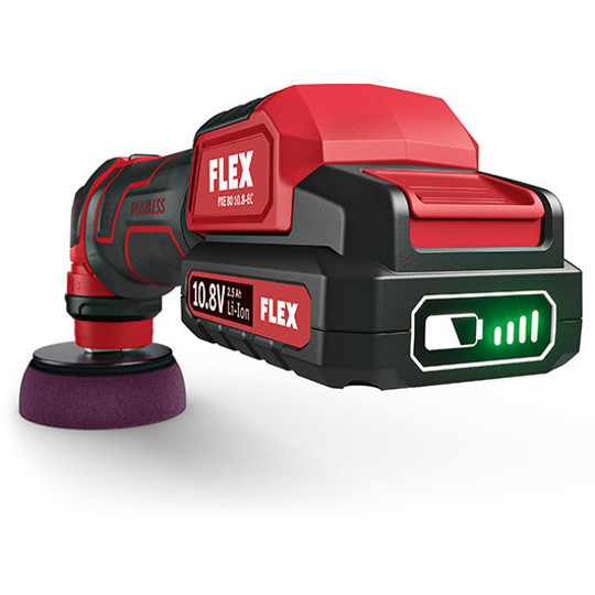 Flex-Tools - PXE 80 10.8 Akku-Poliermaschine (mit 2 Akkus) für Gewerbe/Industrie/Profi