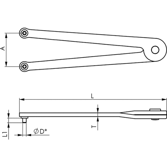 758-11-60x4 Verstellbarer Stirnlochschlüssel