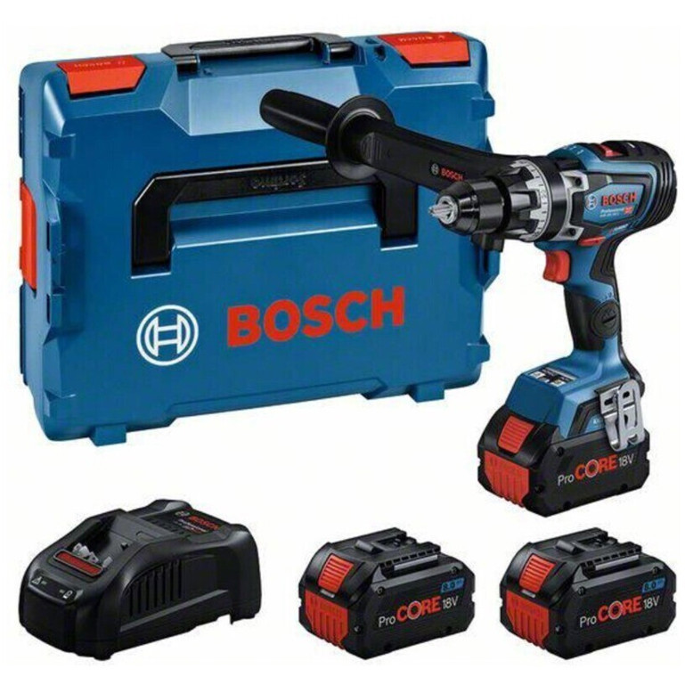 Bosch - 0615A5002Y - Akku-Schlagbohrschrauber GSB 18V-150 C Professional, 18V Li-Ion, 2-Gang, Bluetooth Ready (Gehäusefarbe: blau, mit 3 Akkus, Koffer)