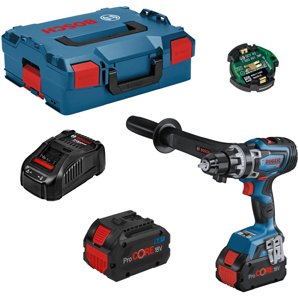 Bosch - GSR 18V-150 C - Akku-Bohrschrauber 18V, Li-Ion, Bluetooth Ready (2x ProCore Akku, Lader, CYL-9 Bohrer, bürstenloser EC-Motor, Schnellspannbohrfutter)