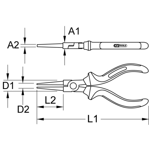 KS Tools - BERYLLIUMplus Rundzange (160 mm)