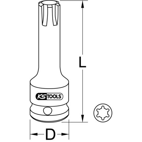 1/2" Kraft-Bit-Stecknuss für RIBE-Schrauben | M7