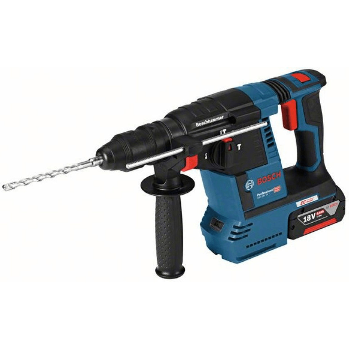 Bosch - GBH 18V-26 F - Professional Akku-Bohrhammer blau für Gewerbe/Industrie/Profi mit Überlastschutz, SDS-Plus, 2 Akkus, Systainer