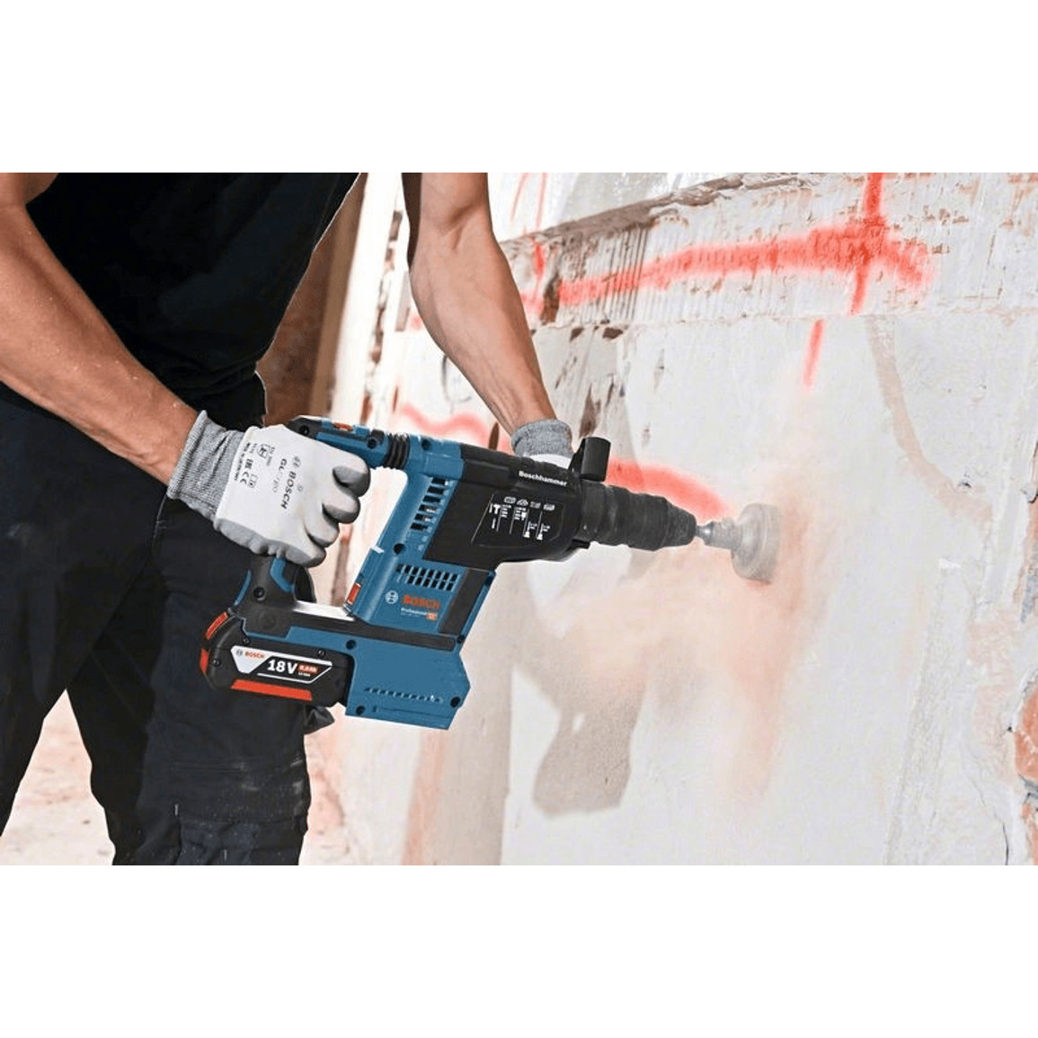 Bosch - GBH 18V-26 F - Professional Akku-Bohrhammer blau für Gewerbe/Industrie/Profi mit Überlastschutz, SDS-Plus, 2 Akkus, Systainer